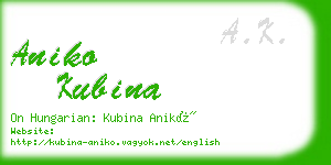 aniko kubina business card